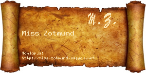 Miss Zotmund névjegykártya